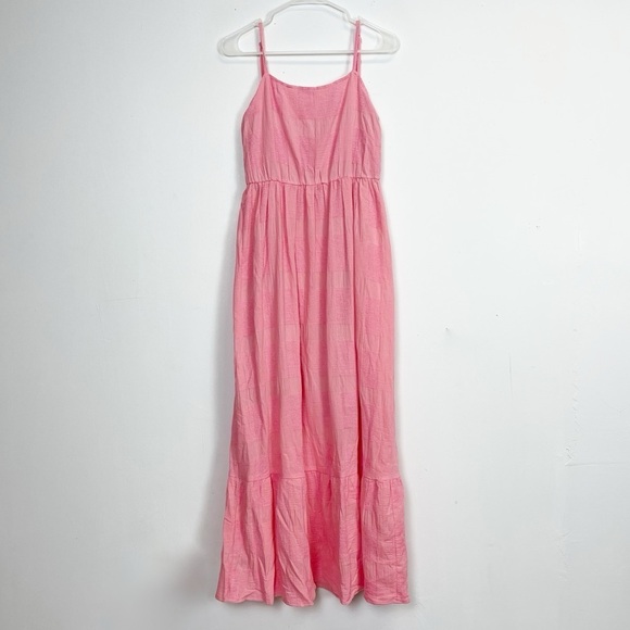FRNCH Dresses & Skirts - Frnch Maxi Dress Womens Medium Pink Sleeveless Cotton Blend Scoop Back NWT NEW